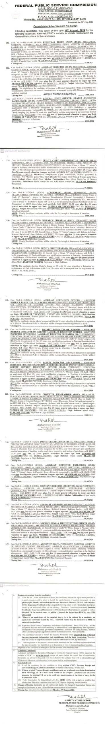 FPSC New Jobs 2024 Apply Online Through fpsc.gov.pk